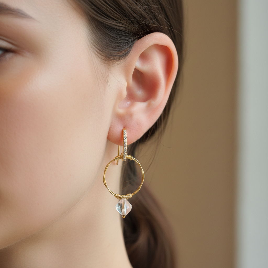'Sparkle Drop' Gold Guitar String Earrings