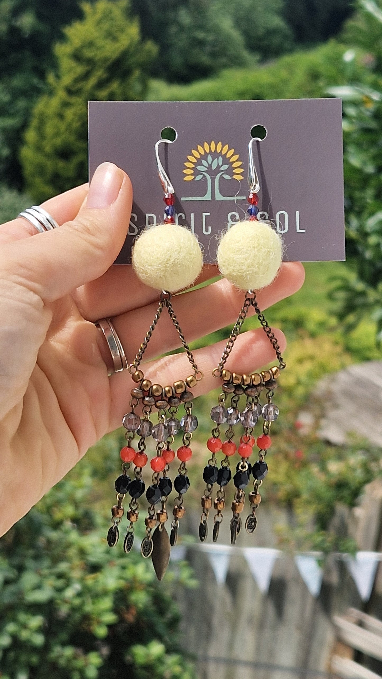 Yellow Apricot Dangling Earrings