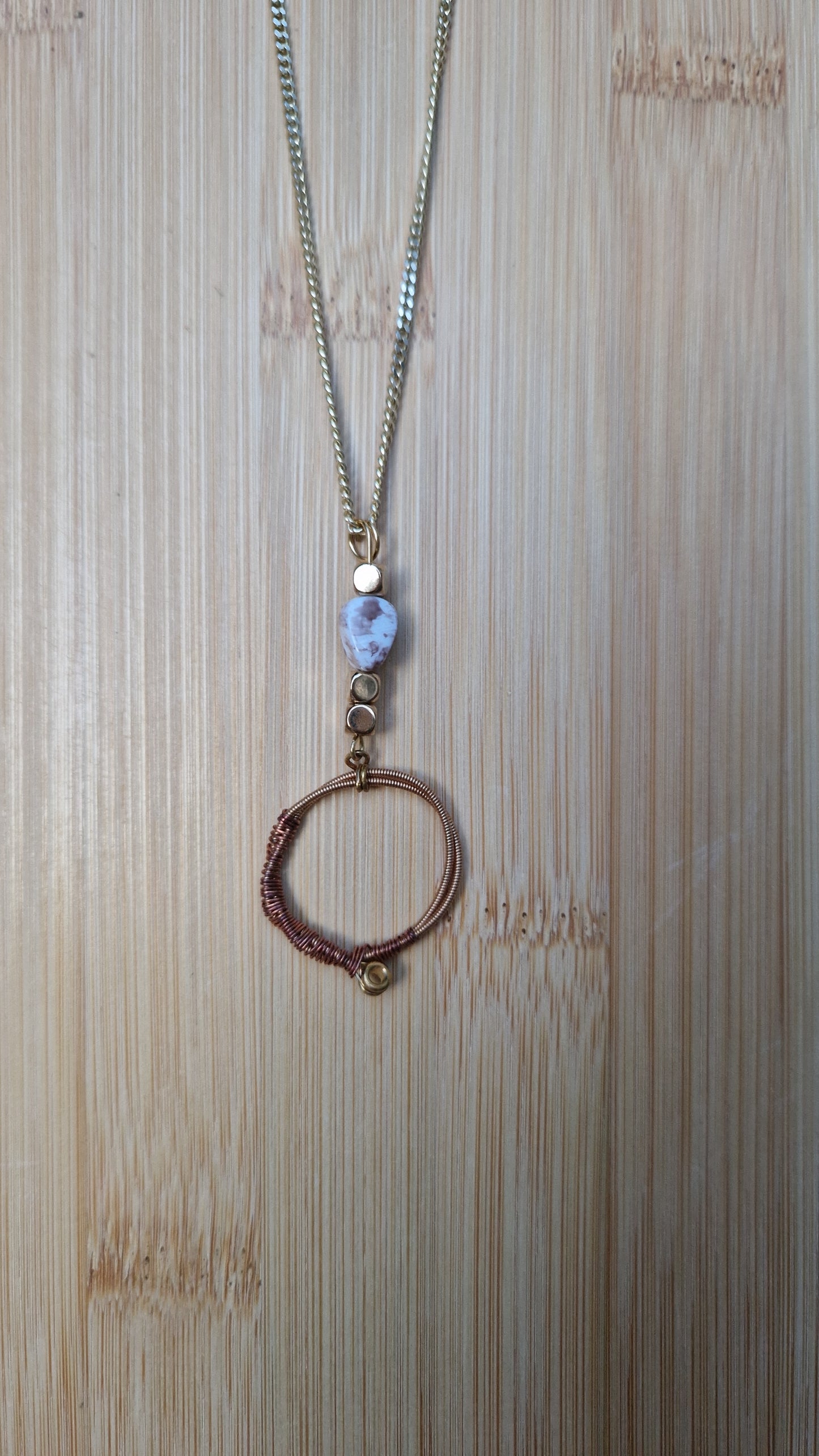 Guitar Hoop Marble Necklace Pendant