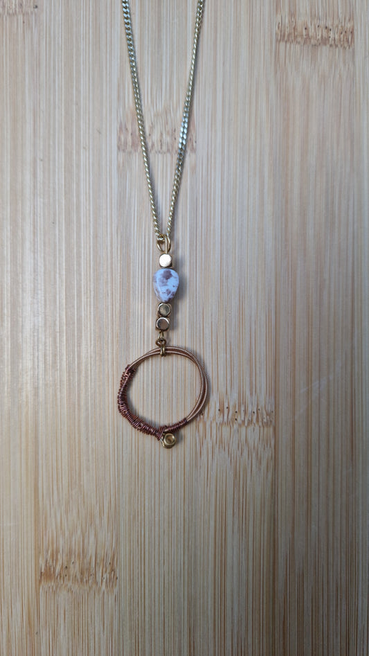 Guitar Hoop Marble Necklace Pendant