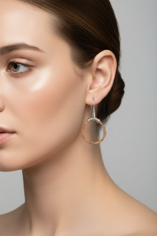 Garden Duel' Silver Guitar String Earrings