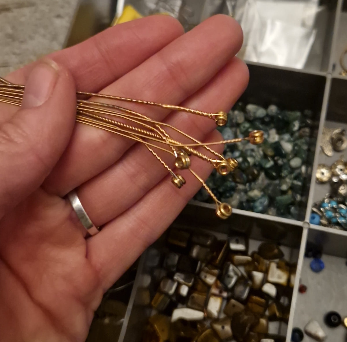 Garden Duel' Silver/Gold Guitar String Earrings