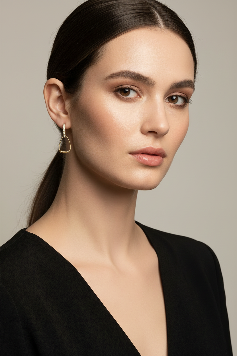 Pick Sparkle Gold Guitar String Earrings