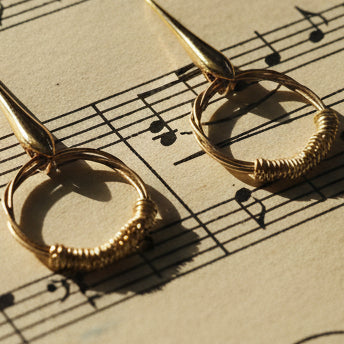The Golden Sun Guitar String Earrings
